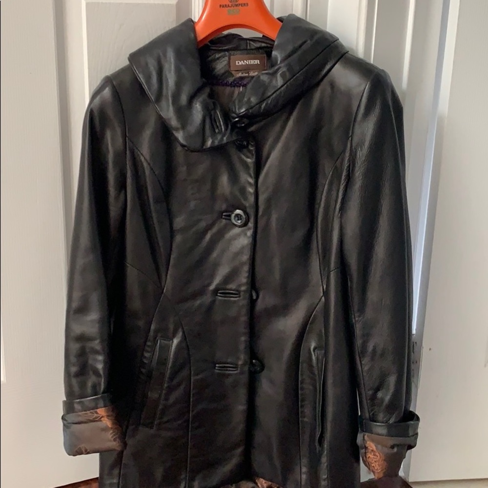 danier black leather jacket